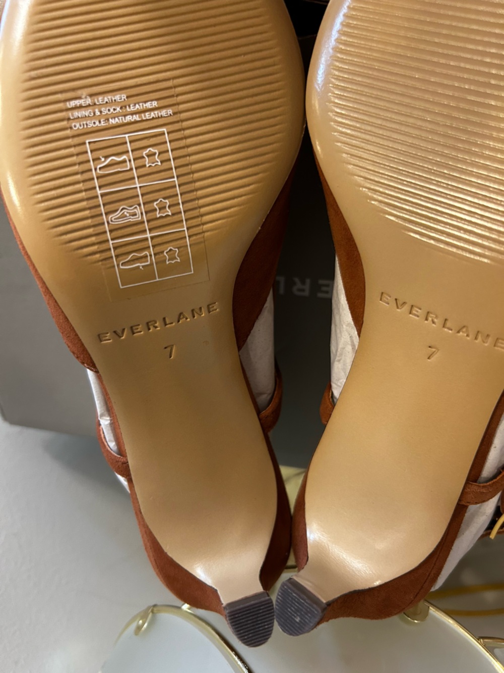 NWT Everlane The Studio Slingback Heel Brown Sand Kitten Heel Size 7 - Picture 6 of 8